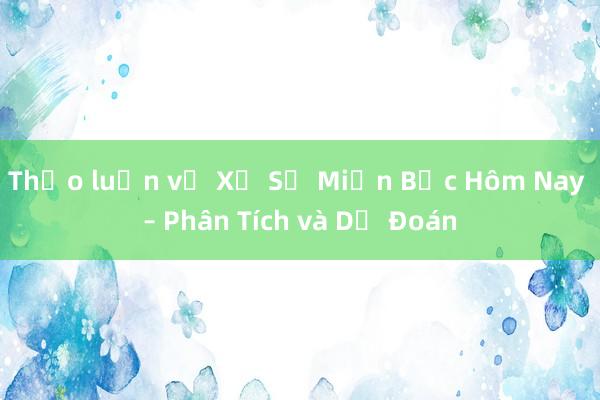 Thảo luận về Xổ Số Miền Bắc Hôm Nay – Phân Tích và Dự Đoán