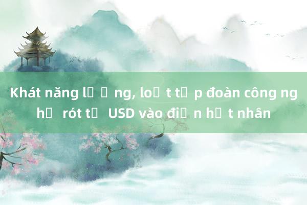 Khát năng lượng， loạt tập đoàn công nghệ rót tỷ USD vào điện hạt nhân