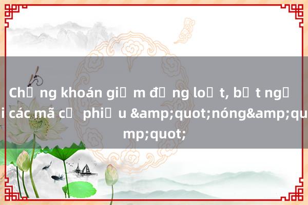 Chứng khoán giảm đồng loạt， bất ngờ tại các mã cổ phiếu &quot;nóng&quot;