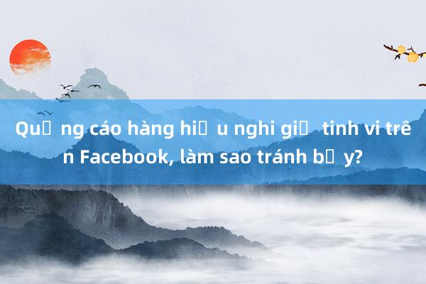 Quảng cáo hàng hiệu nghi giả tinh vi trên Facebook， làm sao tránh bẫy?