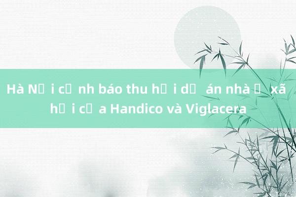 Hà Nội cảnh báo thu hồi dự án nhà ở xã hội của Handico và Viglacera