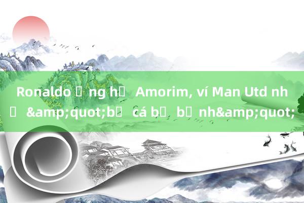 Ronaldo ủng hộ Amorim， ví Man Utd như &quot;bể cá bị bệnh&quot;